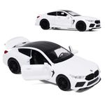 Wembley Pull Back M8 Car Toy Die-cast Model Car 1:32 Scale Metal Car Pull Back Toy Vehicle with Openable Doors & Light Engine Sound Realistic Collectible Car Boys Kids 3+ Years & Above - White