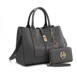 MKF Collection Coleen Satchel Tote Bag by Mia K. Farrow gray Size: L