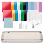 Cricut Maker 4 - Smart Cutting Machine (Seashell) | Engagement Bundle - Includes Smart Vinyl, Cardstock, Transfer Tape, Iron On HTV, Mat, Pens, Tool Kit, & 30 Images in Design Space App