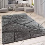 SWEET HOMES , Super Ultra Soft Shaggy Handcrafted Anti-Skid Silk Touch Rectangular Carpet, Size 4X6 Feet, Colour, D,Grey