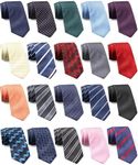 Suhine 20 Pack Men Ties Neck Tie for Men Men's Necktie Classic Silk Tie Set Formal Necktie Tie for Men Business Wedding Formal Occasion