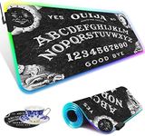 RGB Gaming Mouse Pad Large Mouse Pad Desk Mat Led Mouse Pad Light-up Mouse Pad, Large Keyboard Pad, Optical Waterproof Non-Slip, Great for Gamers, Ouija Board Witch