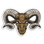 2 x 10cm Angry Ram Vinyl Stickers - Aries Goat Sheep Laptop Sticker #30129 (10cm Wide)