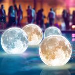 TIALLY Full Moon Floating Pool Lights Solar Powered - 14", That Float, Inflatable Waterproof Led Light Balls, Swimming Pool Accessories for Inground Pools, Party Decor for Outdoor (4 Pack)