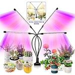 LEOTER Grow Light for Indoor Plants - Upgraded Version 80 LED Lamps with Full Spectrum & Red Blue Spectrum, 3/9/12H Timer, 10 Dimmable Level, Adjustable Gooseneck,3 Switch Modes