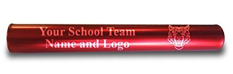Custom Red Aluminum Track and Field Relay Baton Personalized Gift - Your Team Name and Logo Engraved