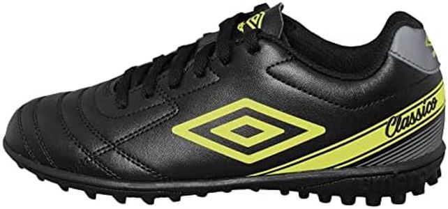 Umbro Unisex-Child Classico X Tf Jr. Sneaker, Black/Yellow, 3 Little Kid