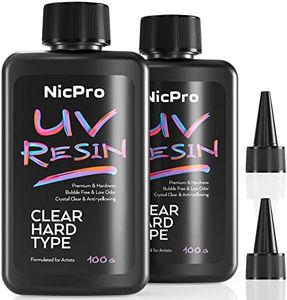 Nicpro 200g UV Resin,Low Odor Crystal Clear Hard Transparent UV Glue,High Viscosity & Quick Curing UV Resin Kit for Jewelry Making, Crafts, Molding, Coating and Casting