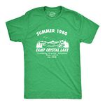 Mens Summer 1980 Men Funny T Shirt Graphic Camping Vintage Cool 80s Novelty Tees Mens Funny T Shirts Halloween T Shirt for Men Funny Movie T Shirt Novelty Green XXL