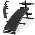 GYMAX Sit Up Bench, Decline Sit up Bench with 5-level Adjustable Height, 300lbs Capacity & Anti-slip Foot Pads, Foldable Ab Bench for Full Body Workout, Incline Slant Bench for Home Gym