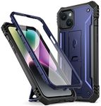 Poetic Revolution Case for iPhone 14 6.1 inch, [6FT Mil-Grade Drop Tested], Full-Body Rugged Shockproof Protective Cover with Kickstand & Built-in-Screen Protector, NavyBlue