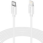 Amozo Type-C To Lighting TPE Cable | 27W Fast Charging, 480Mbps Data Transfer Speed | Compatible With IPhone 14 13 12 11 Pro Max Xr Xs 8 7 6, iPad, Pro, Mini, Ipad (1 Meter | White)