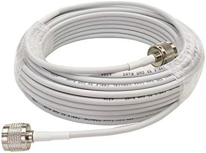 HiBoost 50ft Ultra Low Loss Coaxial Cable with N-Male to N-Male Connector for Cell Phone Signal Booster, Splitters, Outdoor Antenna and Indoor Antenna