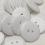 Libiline 100pcs 9/10"(23mm) Resin Button Solid Color 2Holes Craft Clothes Sewing Cards Making Sweater Shirt (9/10"(23mm), White)