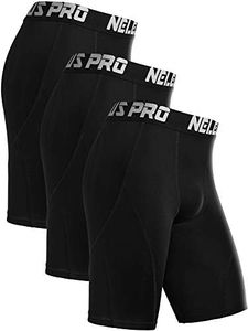 NELEUS Men's Compression Shorts Pack of 3, 6012 Black/Black/Black,3 Pack, Medium