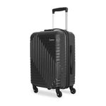 American Tourister Ivy Nxt 55Cm Small Hardside Polycarbonate 4 Wheel Spinner Cabin Suitcase with Multi-Stage Telescopic Trolley and Mounted TSA Lock for Women & Men - Black