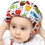 IULONEE Baby Infant Toddler Helmet Adjustable Lightweight Cap Child Soft Hat for Running Walking Crawling Breathable Baby Helmet for Kid (Beige Owl)