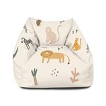 rucomfy Beanbags Snuggle Kids Bean Bag Chair - Toddler Armchair Beanbag Seat - Childrens Bedroom Furniture for Boys and Girls - Arrives with Filling - 50 x 46 x 48cm (Safari Friends, Beanbag Only)