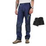 Ellobird Men's Construction Work Pants for Men Double Knee Reinforcement Flex Stretch Elastic Waistband Tactical Cargo Pant
