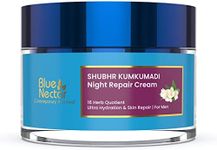 Blue Nectar Ayurvedic Anti Aging Night Cream for Men to reduce fine lines and wrinkles | Skin Repair & Plant Based Nourishment | Best Men Face Moisturizer to Add Natural Glow for Youthful Look (16 Herbs, 50g)