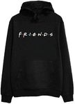 Womens Loose Friends Hoodie Cotton Blend TV Show Hooded Sweashirt Pullover Tops (X-Large, Black)