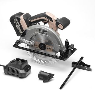 WOODSTARTER 18.5V Cordless Circular Saw Kit - 7-1/4-Inch Blade, 5000RPM, 45° Bevel for Woodworking​ (Battery & Charger)