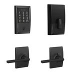 Schlage Encode Smart WiFi Deadbolt Lock and Century Latitude Passage Lever Combo - Keyless Entry with App or Touchscreen with Century Trim, Matte Black, FBE489 CEN 622LAT CEN