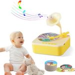 Retysaz Kids Phonograph with 99 Cards, Story Music Player for Kids 3-6 Musical Sensory Toy for boy Girl,Toddler Audio Pre-Kindergarten Toy Early Childhood Education Present Birthday (Yellow)