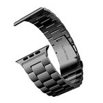 DETRO Ultra Luxury Stainless Steel Metal Chain Strap Band 49mm/ 45mm/ 44mm/ 42mm Compatible for iWatch Series 8 / Series 7 / Series 6 / Series SE/Series 5/4 / 3/2 / 1 (Black)