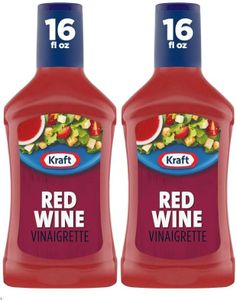 Kraft Red Wine Vinaigrette Salad Dressing, 16 fl oz, Bottles, Pack of 2, Bundled With V2U Utensil Set