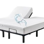 Bamboo Cooling Split Top King Mattress Protector for Adjustable Bed with Upper Flex Waterproof Fitted Sheet Style Matress Cover 32-34" Split from Head