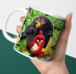 PrintingZone Compatible Print with Angry Bird Mug Microwave Sace 350ml Ceramic White Coffee Cup Pack of 1 (CMV-01)