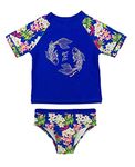 Tommy Bahama Girls 2-Piece Koi Rash Guard and Swim Bottoms Set Dark Blue Size 3T