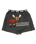 Lazy One Funny Animal Boxers, Novelty Boxer Shorts, Humorous Underwear, Gag Gifts for Men, Farm Boxers, Gluteus Maximoose Gladiator Boxers, M