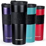 HASAGEI Travel Mugs for Hot Drinks, 550ml Insulated Coffee Mug with Leakproof Lid BPA-Free Coffee Travel Mug, Vacuum Insulation Stainless Steel Cup for Hot and Cold Coffee and Tea (550ml/19oz, Black)