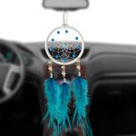 Dream Catchers Blue Feather Dream Catcher for Car Handmade Decoration Hanging Gift