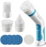 Electronic Power Scrubber Brush Cleaning Set, for Kitchen & Bathroom. Includes 3 Versatile Cleaning Heads