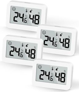 DOOMAY Lot de 4 mini hygromètres thermomètres d'intérieur, jauge d'humidité avec ℃, moniteur de température numérique pour serre, chambre de bébé, cave, incubateur de reptiles