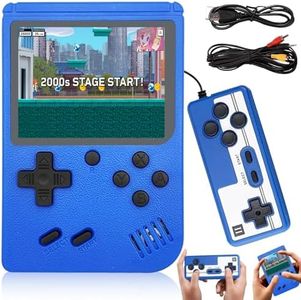 Seyaom Retro Handheld Game Console, Portable Retro Video Games Consoles 500 Classical FC Games, 3-Inch Screen, Rechargeable Battery, Support TV & 2 Players (Blue)