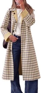 Tankaneo Womens Long Trench Coat Single Breasted Windproof Overcoat