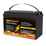 MFUZOP 12V 100Ah LiFePO4 Lithium Battery with 100A Smart BMS, Deep Cycle Marine Battery 12V, Max 1280Wh Energy, Group 24 for RVs, Vans, Trailers, Motorhomes, and Boats