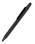 Online ballpoint pen, retractable ball pen made out of aluminum, stylus-tip, replaceable refill, premium writing experience with black writing colour, durable design, colour black