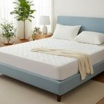 IMFAA Quilted Super king Mattress Protector & Mattress Topper, Soft Breathable Quilted Pad, Extra Deep 30cm Fitted Stretch Skirt, Anti-Allergy Noiseless Bed Cover, Machine Washable (182x200+30) Cm