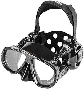 IST ProEar Dive Mask with Ear Covers, Scuba Diving Pressure Equalization Gear, Tempered Glass Twin Lens (Black Silicone)