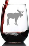 Moose Silhouette - Stemless Wine Gl