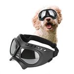 PETLESO Dog Goggles Medium Breed, Dog Sunglasses for Medium Dog Puppy Sunglasses UV Protection for Dog Driving Hiking, Silver Lens