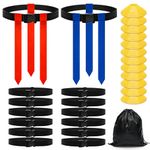 Anglecai Flag Football Belts, 14 Player Flag Football Set, Includes 14 Belts, 42 Flags, 12 Cones and Storage Bag, Flag Football Belts and Flags Set for Players Training