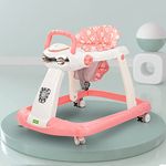 Baybee Lilo Baby Walker for Kids, Baby Activity Walker with LED Light, Music, Rotating Gears & Easy Grip Push Handle | Kids Walker for Baby Toddlers| Baby Walker for 0 to 2 Years Boy Girl (Pro Pink)