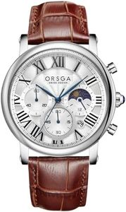 CIVO Reloj Hombre Analógicos Cronógrafo Reloj de Hombre Correa Cuero Marrón Fase Lunar Impermeable Elegante Relojes Pulsera Clásico Fecha Cuarzo Reloj, Regalo Hombre