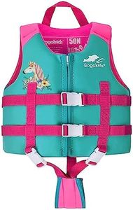 Kids Swim Vest, Floaties for Toddlers, Kids Float Jacket Floation Swimsuit Swimwear with Adjustable Safety Strap for 30-50 lbs Girls (7-9 Years)